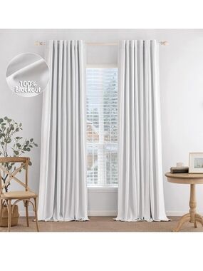 Room-Darkening White Blackout Curtains - Classic Window Drapes